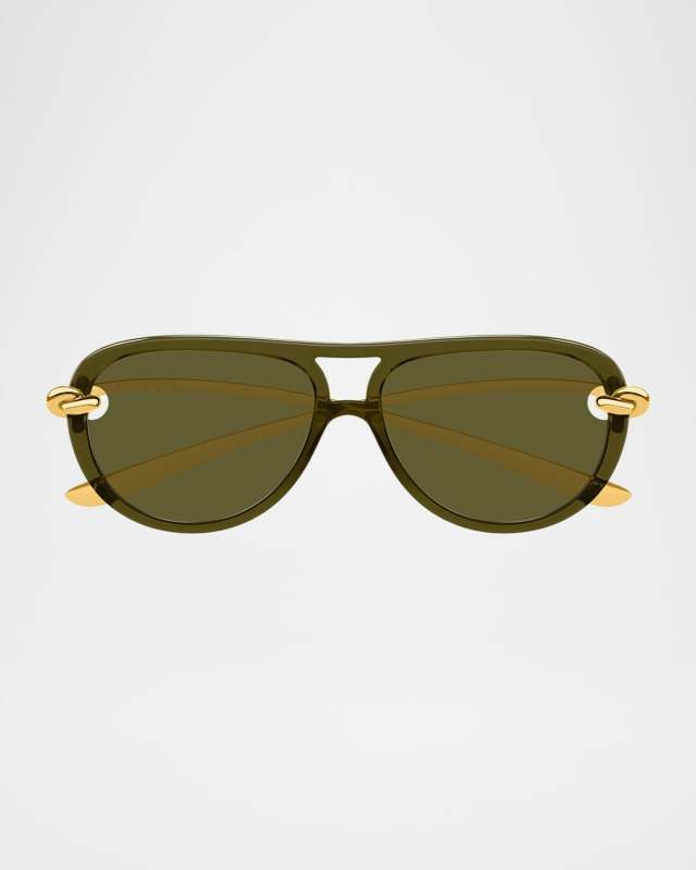 Knot Acetate & Metal Aviator Sunglasses
